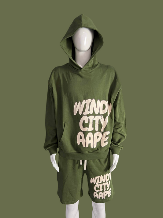 WINDY CITY AAPE HOODIE & SHORT SET