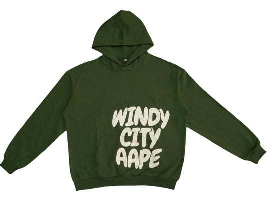 WINDY CITY AAPE HOODIE GREEN